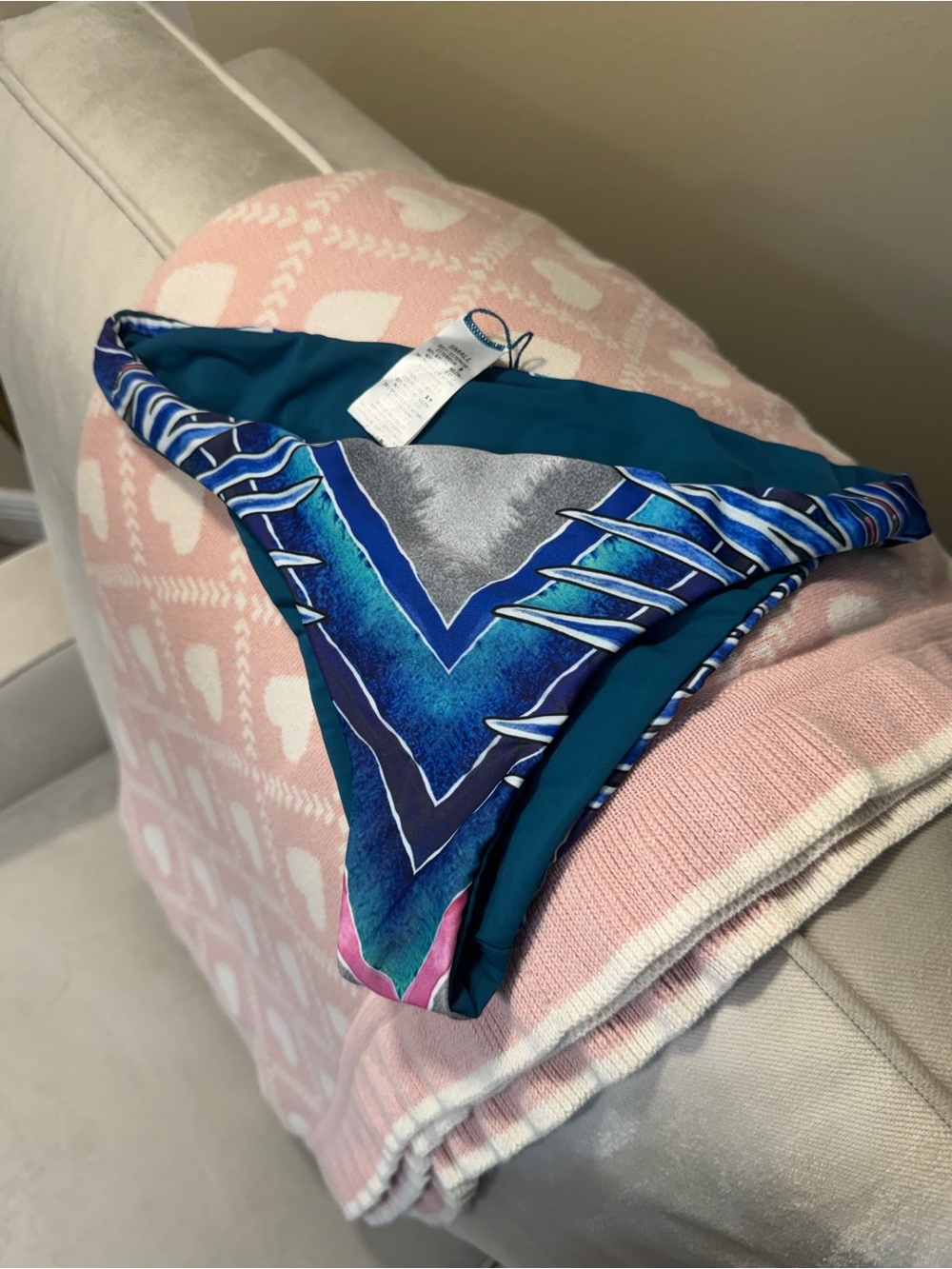 Mara Hoffman Teal Navy Purple Chevron Bikini Bottom